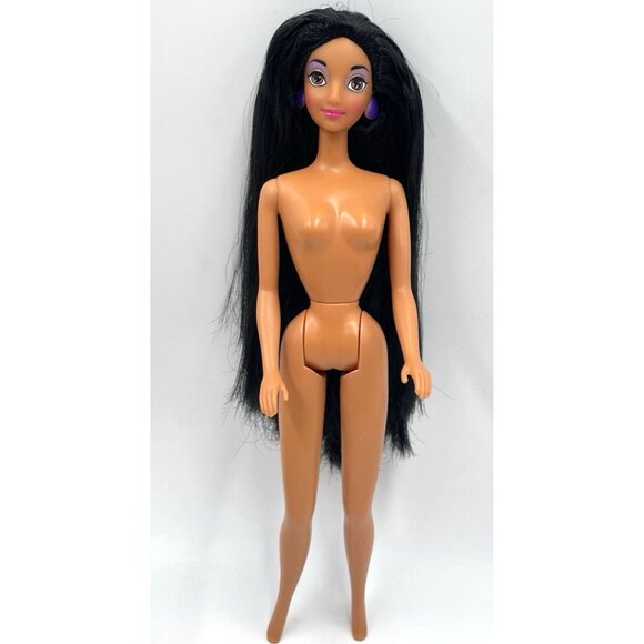 Vtg Mattel Barbie Doll Disney Princess Jasmine Long Black Hair Nude for OOAK - Picture 2 of 11
